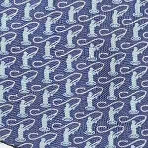 Vineyard Vines Fly Fisherman Fishing Adjustable Blue Bow Tie Men's Made In USA
